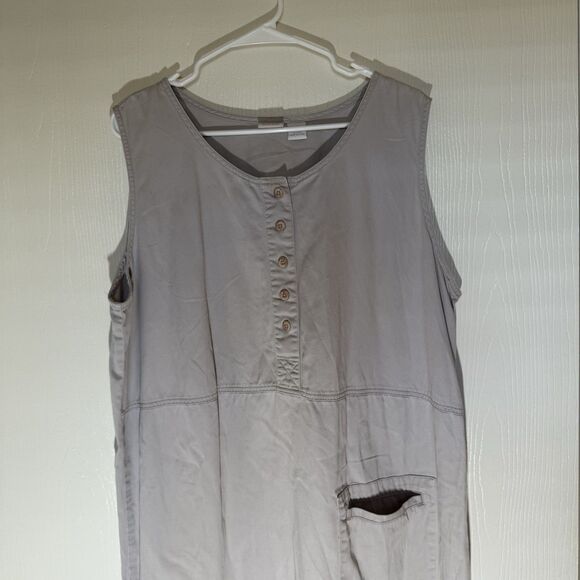 Cherokee Women’s Plus Size 18W Grey Sleeveless Midi Shirt Dress Minimalist Basic - Picture 3 of 6